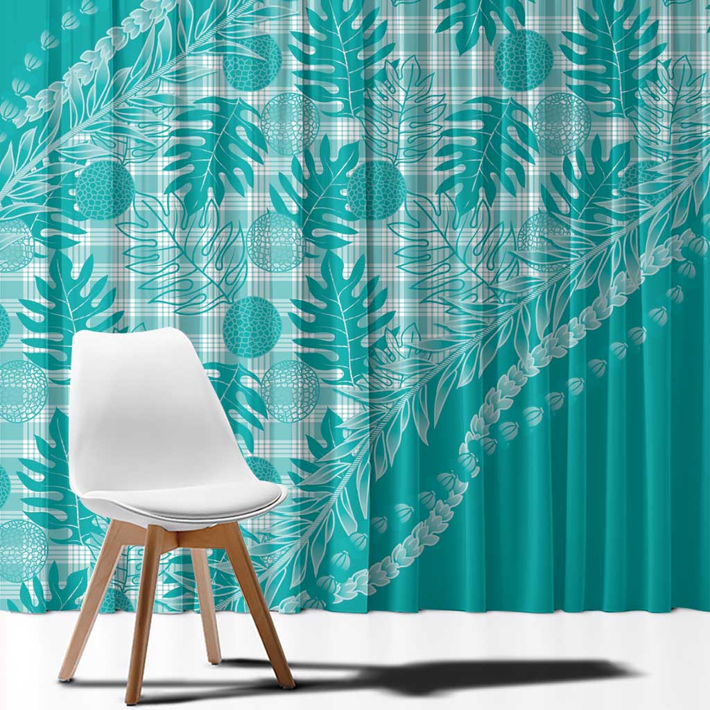 Hawaii Breadfruit Palaka Window Curtain Polu Opal Maile Lei - Polynesian Pride