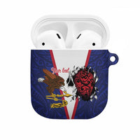 American Samoa Heart Tribal Personalized AirPods Case Polynesian Patterns