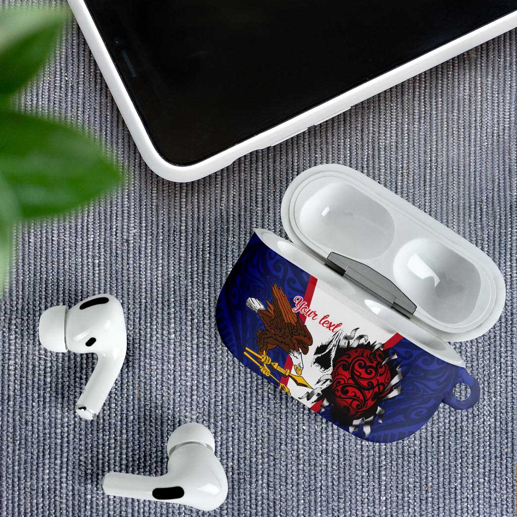 American Samoa Heart Tribal Personalized AirPods Case Polynesian Patterns