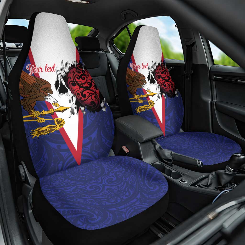 American Samoa Heart Tribal Personalized Car Seat Cover Polynesian Patterns