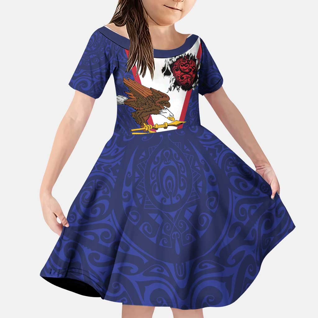 American Samoa Heart Tribal Personalized Family Matching Off The Shoulder Long Sleeve Dress and Hawaiian Shirt Polynesian Patterns