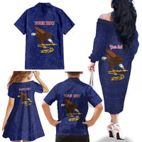 American Samoa Heart Tribal Personalized Family Matching Off The Shoulder Long Sleeve Dress and Hawaiian Shirt Polynesian Patterns