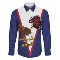American Samoa Heart Tribal Personalized Family Matching Off The Shoulder Long Sleeve Dress and Hawaiian Shirt Polynesian Patterns