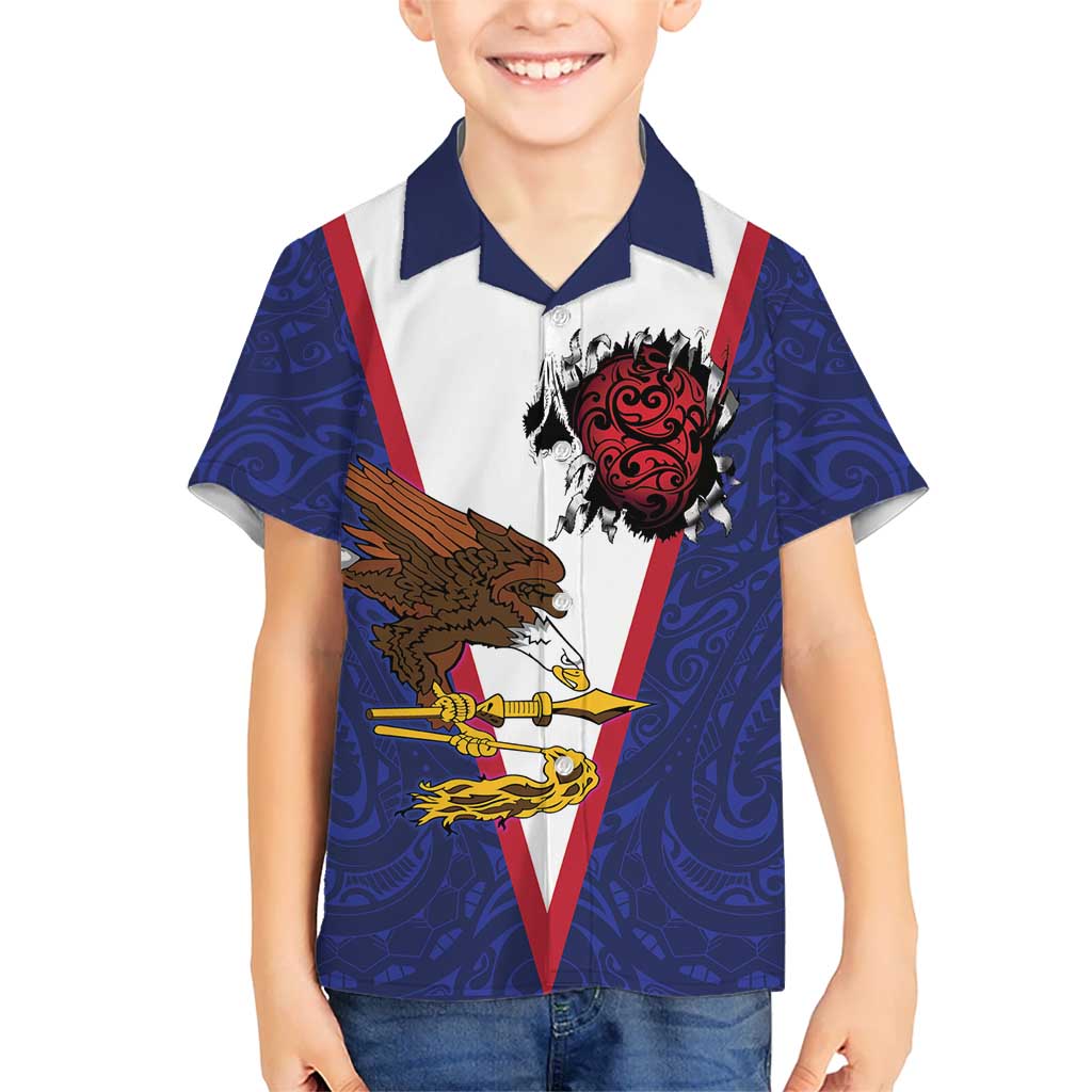 American Samoa Heart Tribal Personalized Family Matching Off The Shoulder Long Sleeve Dress and Hawaiian Shirt Polynesian Patterns