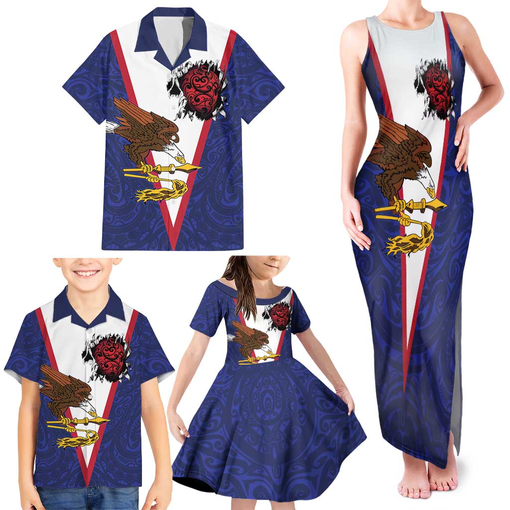 American Samoa Heart Tribal Personalized Family Matching Tank Maxi Dress and Hawaiian Shirt Polynesian Patterns LT9 - Polynesian Pride