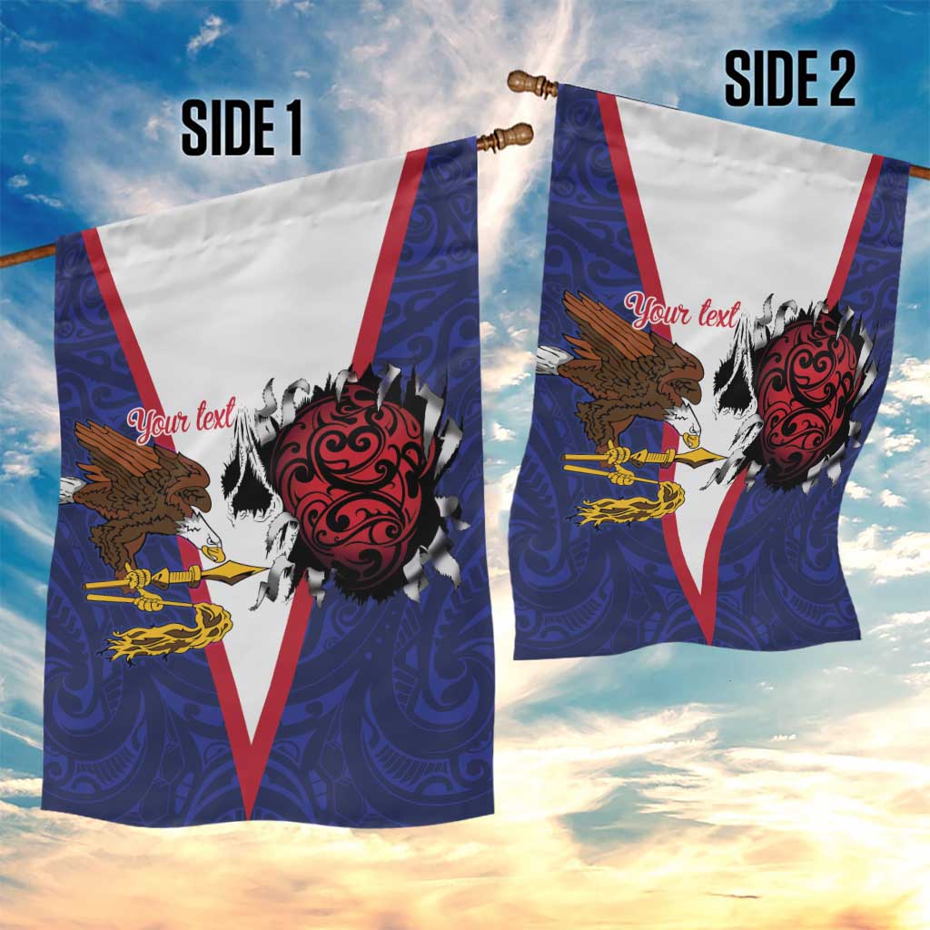 American Samoa Heart Tribal Personalized Garden Flag Polynesian Patterns