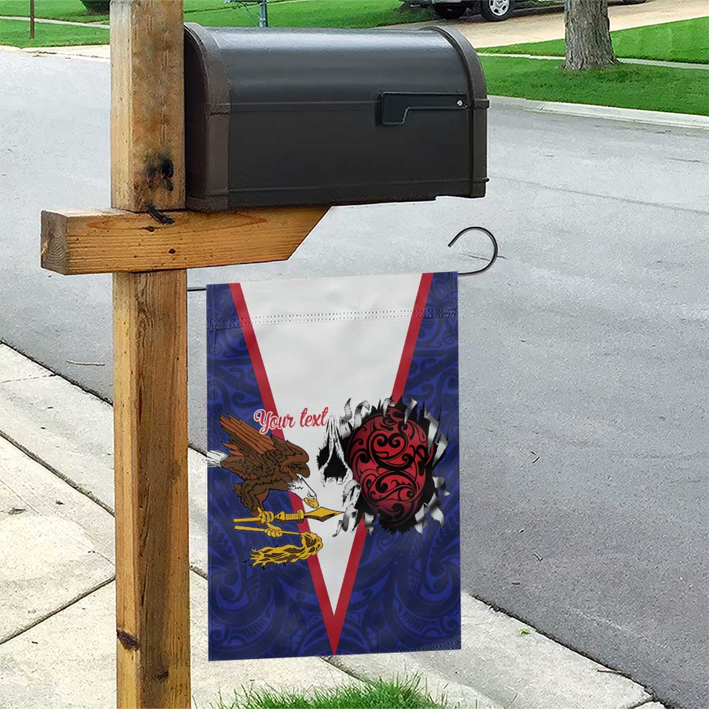 American Samoa Heart Tribal Personalized Garden Flag Polynesian Patterns