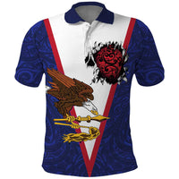 American Samoa Heart Tribal Personalized Polo Shirt Polynesian Patterns