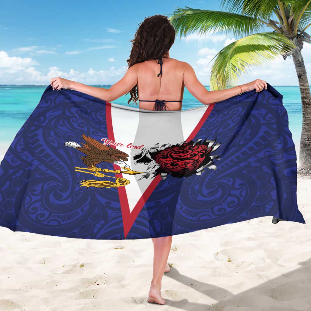 American Samoa Heart Tribal Personalized Sarong Polynesian Patterns