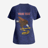 American Samoa Heart Tribal Personalized Scrub Top Polynesian Patterns LT9 - Polynesian Pride