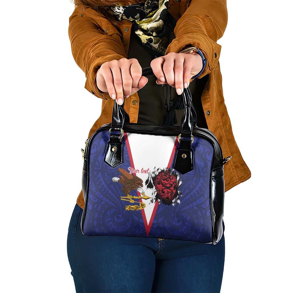 American Samoa Heart Tribal Personalized Shoulder Handbag Polynesian Patterns