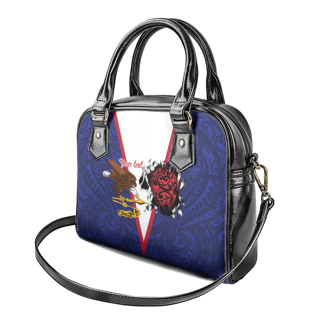 American Samoa Heart Tribal Personalized Shoulder Handbag Polynesian Patterns