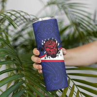 American Samoa Heart Tribal Personalized Skinny Tumbler Polynesian Patterns LT9 - Polynesian Pride