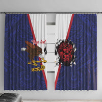 American Samoa Heart Tribal Personalized Window Curtain Polynesian Patterns