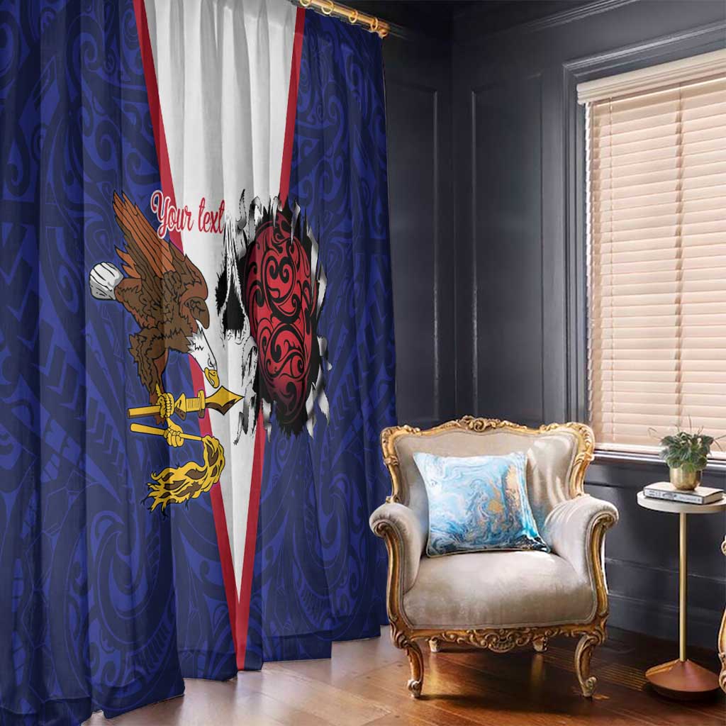 American Samoa Heart Tribal Personalized Window Curtain Polynesian Patterns