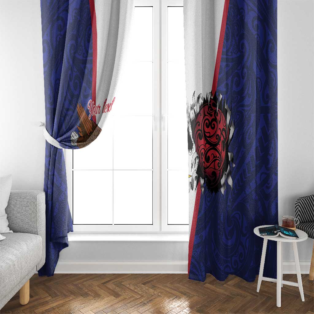 American Samoa Heart Tribal Personalized Window Curtain Polynesian Patterns