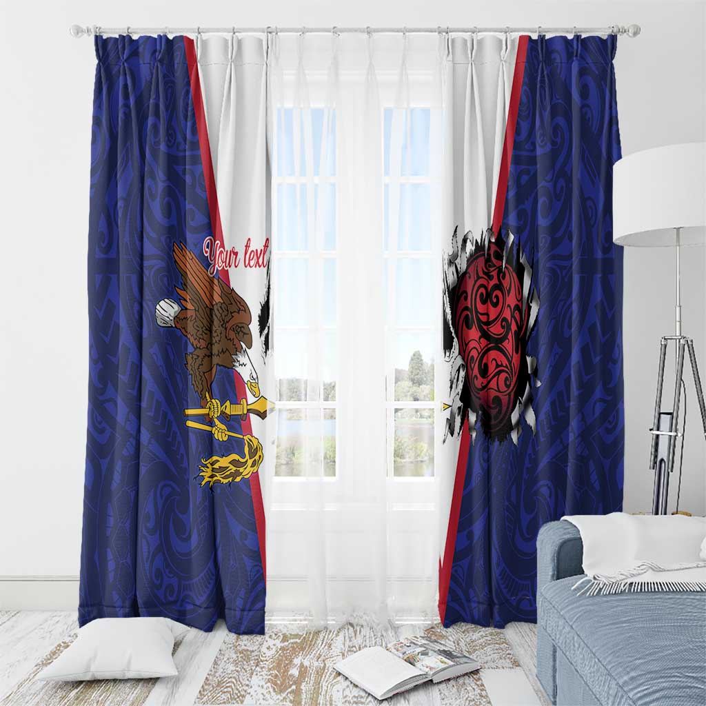 American Samoa Heart Tribal Personalized Window Curtain Polynesian Patterns