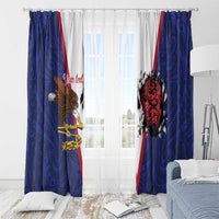 American Samoa Heart Tribal Personalized Window Curtain Polynesian Patterns