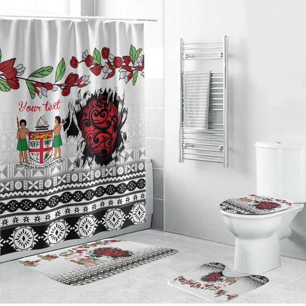 Fiji Heart Tribal Personalised Bathroom Set Polynesian Patterns