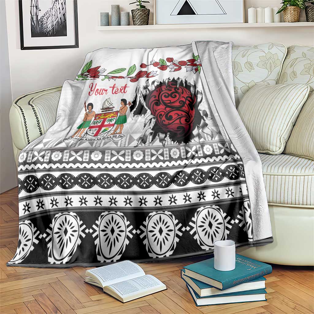 Fiji Heart Tribal Personalised Blanket Polynesian Patterns