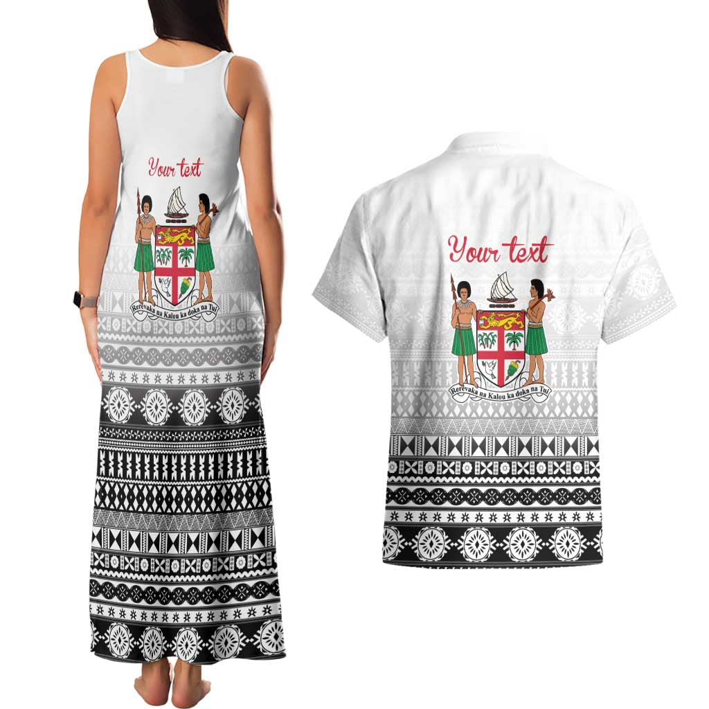 Fiji Heart Tribal Personalised Couples Matching Tank Maxi Dress and Hawaiian Shirt Polynesian Patterns LT9 - Polynesian Pride