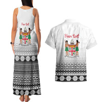 Fiji Heart Tribal Personalised Couples Matching Tank Maxi Dress and Hawaiian Shirt Polynesian Patterns LT9 - Polynesian Pride