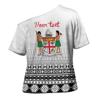 Fiji Heart Tribal Personalised Cross Shoulder Shirt Polynesian Patterns