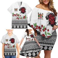Fiji Heart Tribal Personalised Family Matching Off Shoulder Short Dress and Hawaiian Shirt Polynesian Patterns