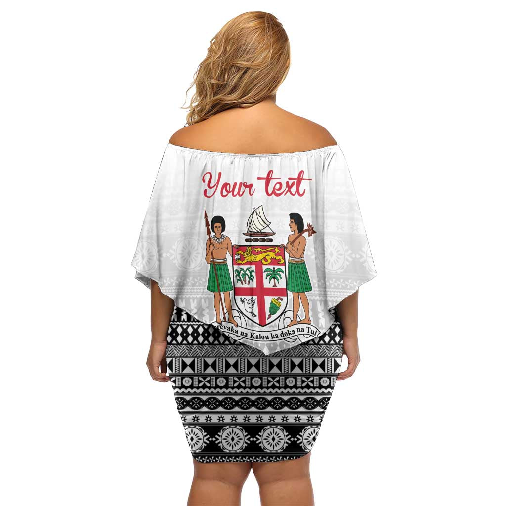 Fiji Heart Tribal Personalised Family Matching Off Shoulder Short Dress and Hawaiian Shirt Polynesian Patterns