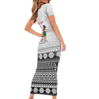 Fiji Heart Tribal Personalised Family Matching Short Sleeve Bodycon Dress and Hawaiian Shirt Polynesian Patterns