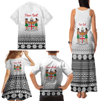 Fiji Heart Tribal Personalised Family Matching Tank Maxi Dress and Hawaiian Shirt Polynesian Patterns
