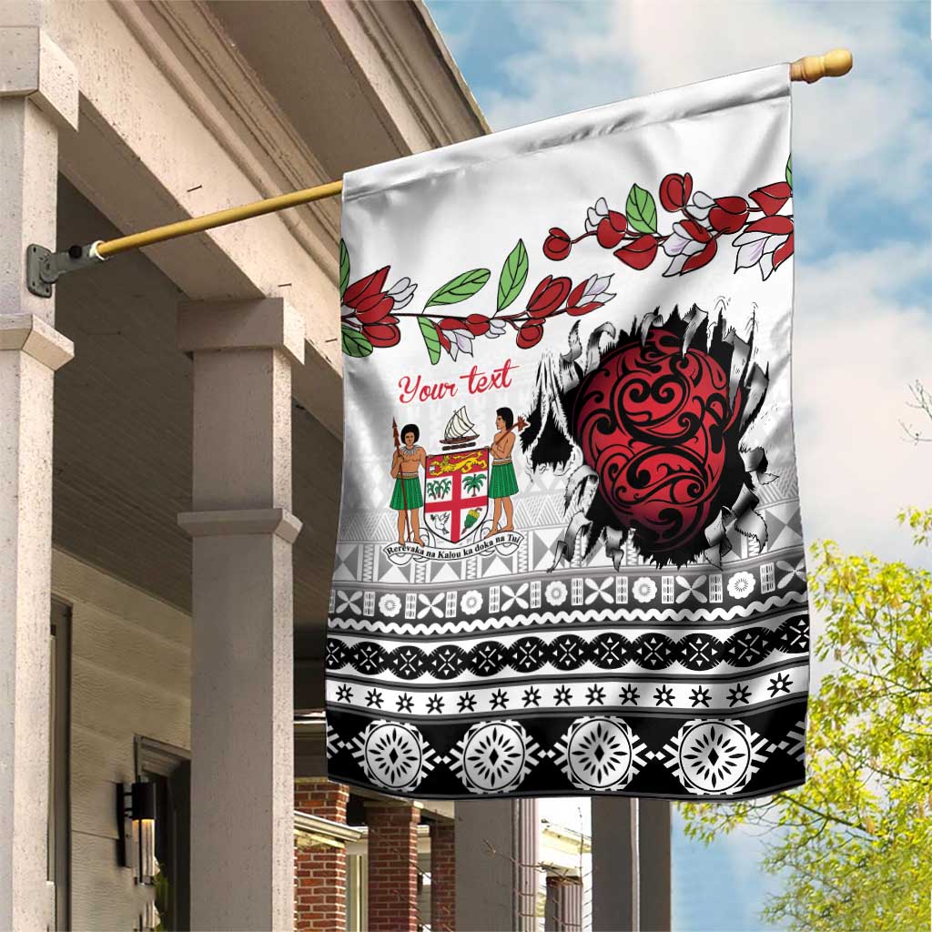 Fiji Heart Tribal Personalised Garden Flag Polynesian Patterns