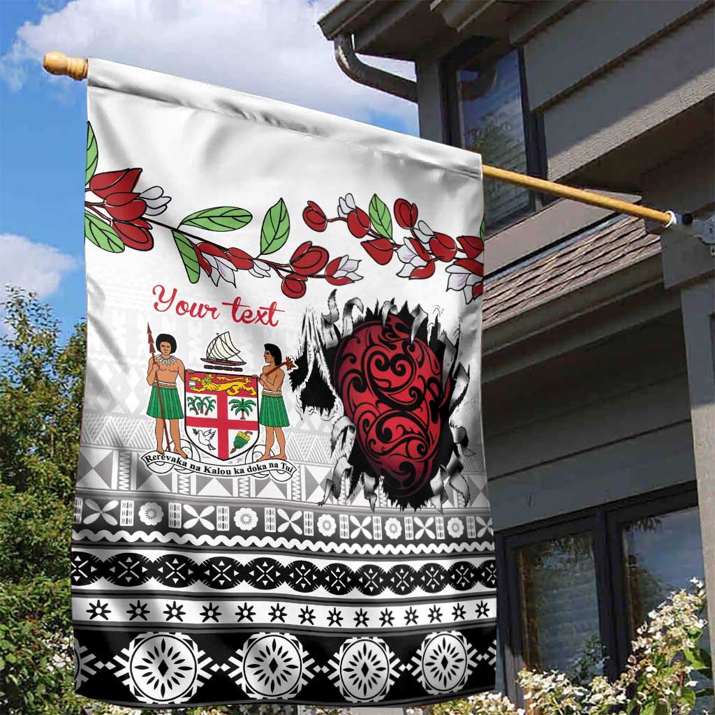Fiji Heart Tribal Personalised Garden Flag Polynesian Patterns