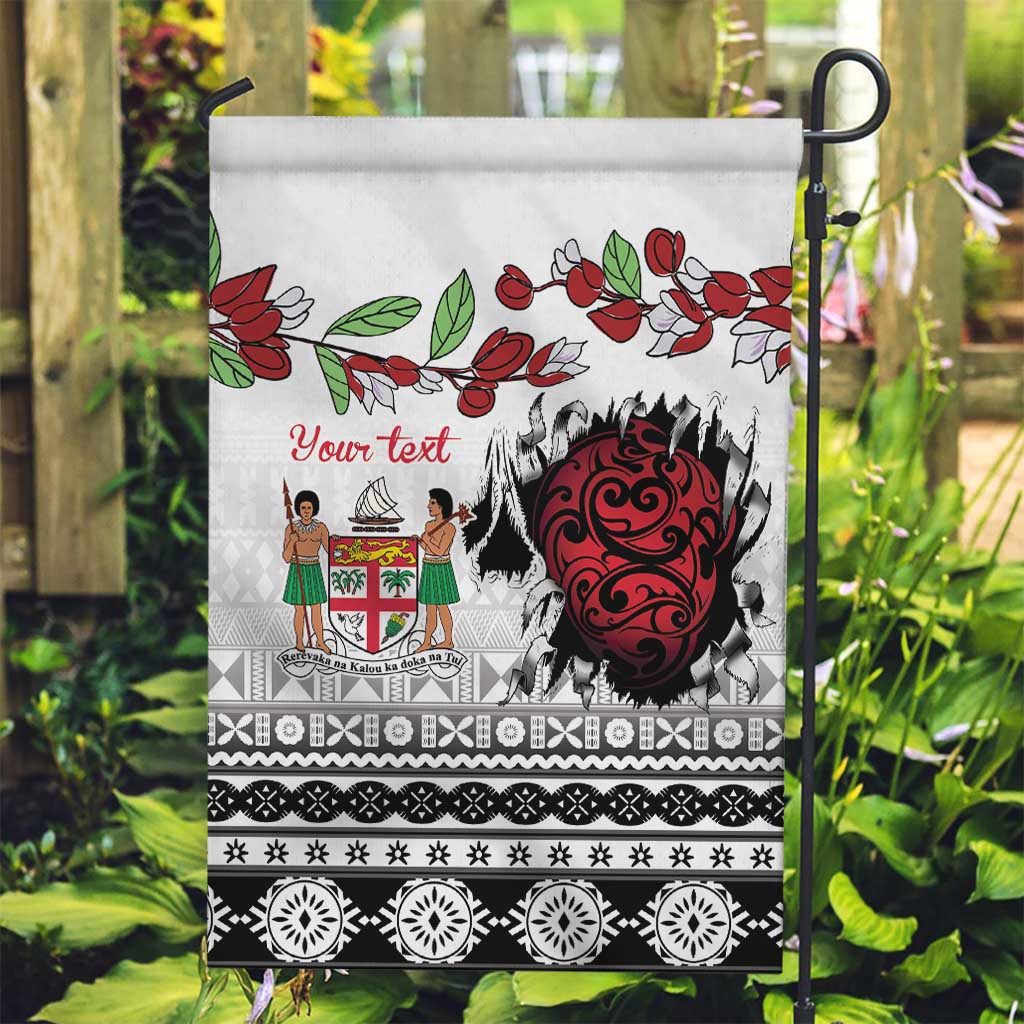 Fiji Heart Tribal Personalised Garden Flag Polynesian Patterns