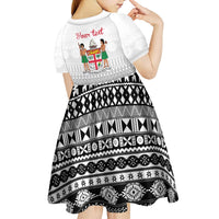 Fiji Heart Tribal Personalised Kid Short Sleeve Dress Polynesian Patterns