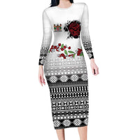 Fiji Heart Tribal Personalised Long Sleeve Bodycon Dress Polynesian Patterns