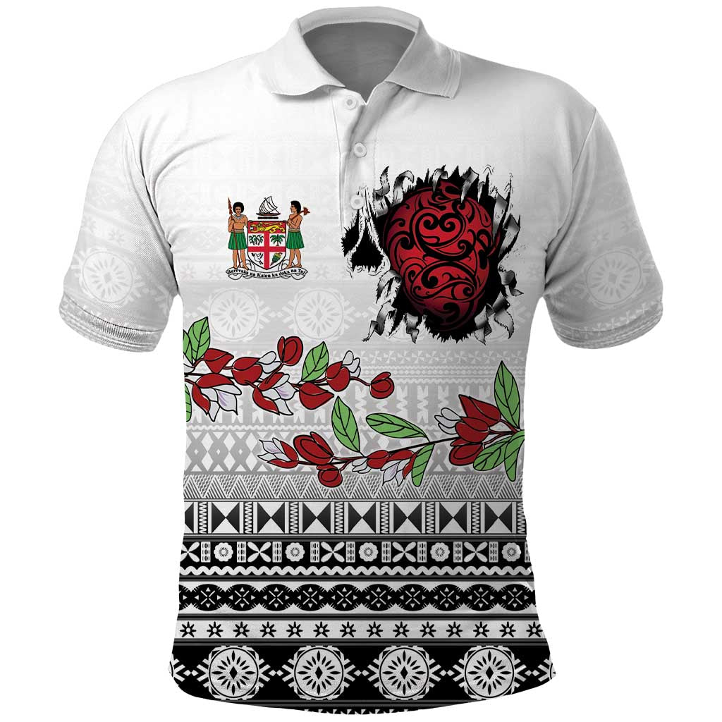 Fiji Heart Tribal Personalised Polo Shirt Polynesian Patterns