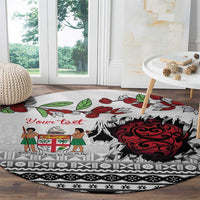 Fiji Heart Tribal Personalised Round Carpet Polynesian Patterns