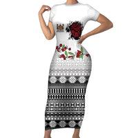 Fiji Heart Tribal Personalised Short Sleeve Bodycon Dress Polynesian Patterns