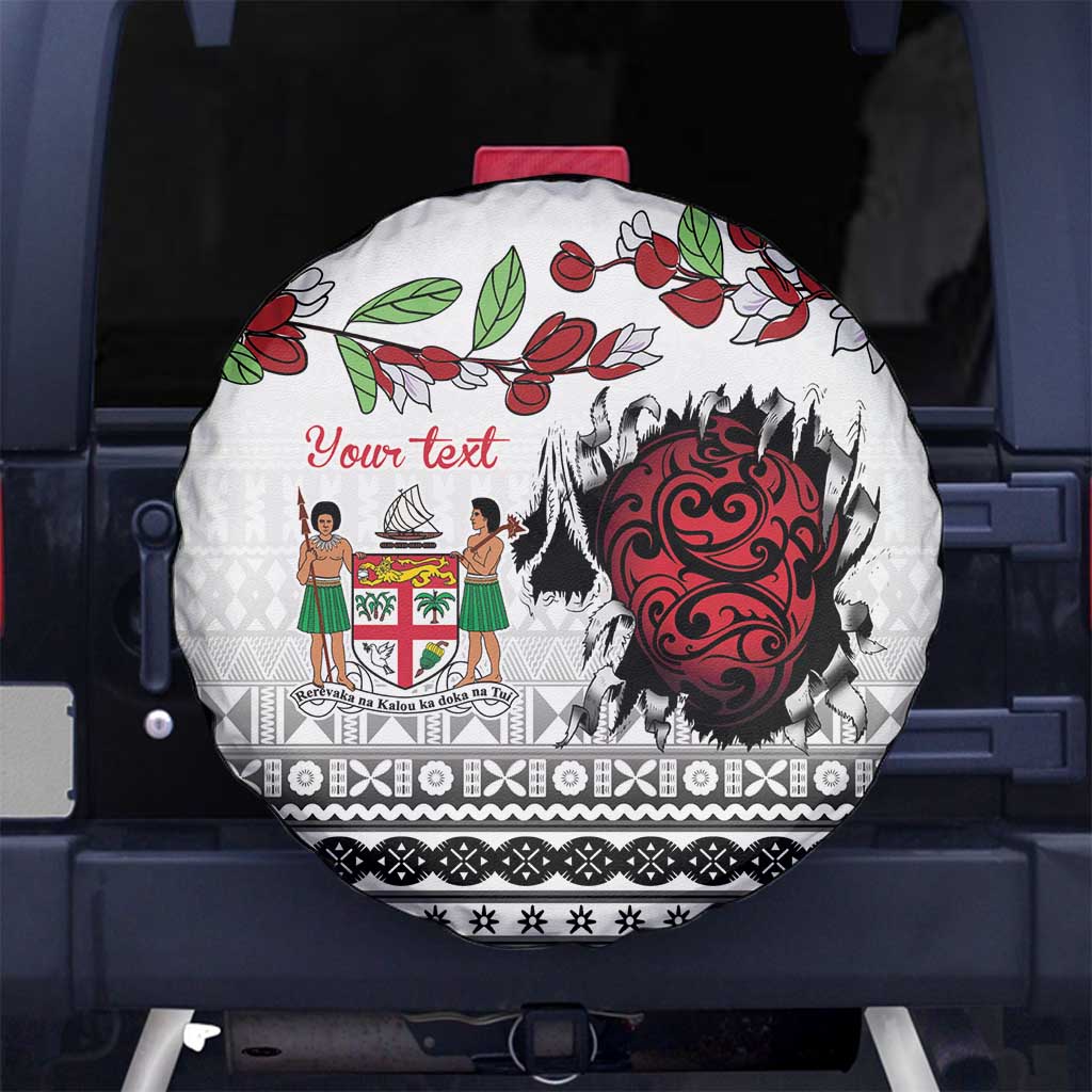 Fiji Heart Tribal Personalised Spare Tire Cover Polynesian Patterns