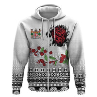 Fiji Heart Tribal Personalised Zip Hoodie Polynesian Patterns LT9 Zip Hoodie White - Polynesian Pride