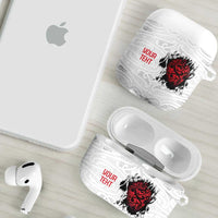 New Zealand Maori Heart Tribal Personalised AirPods Case Polynesian Patterns