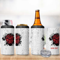New Zealand Maori Heart Tribal Personalised 4 in 1 Can Cooler Tumbler Polynesian Patterns