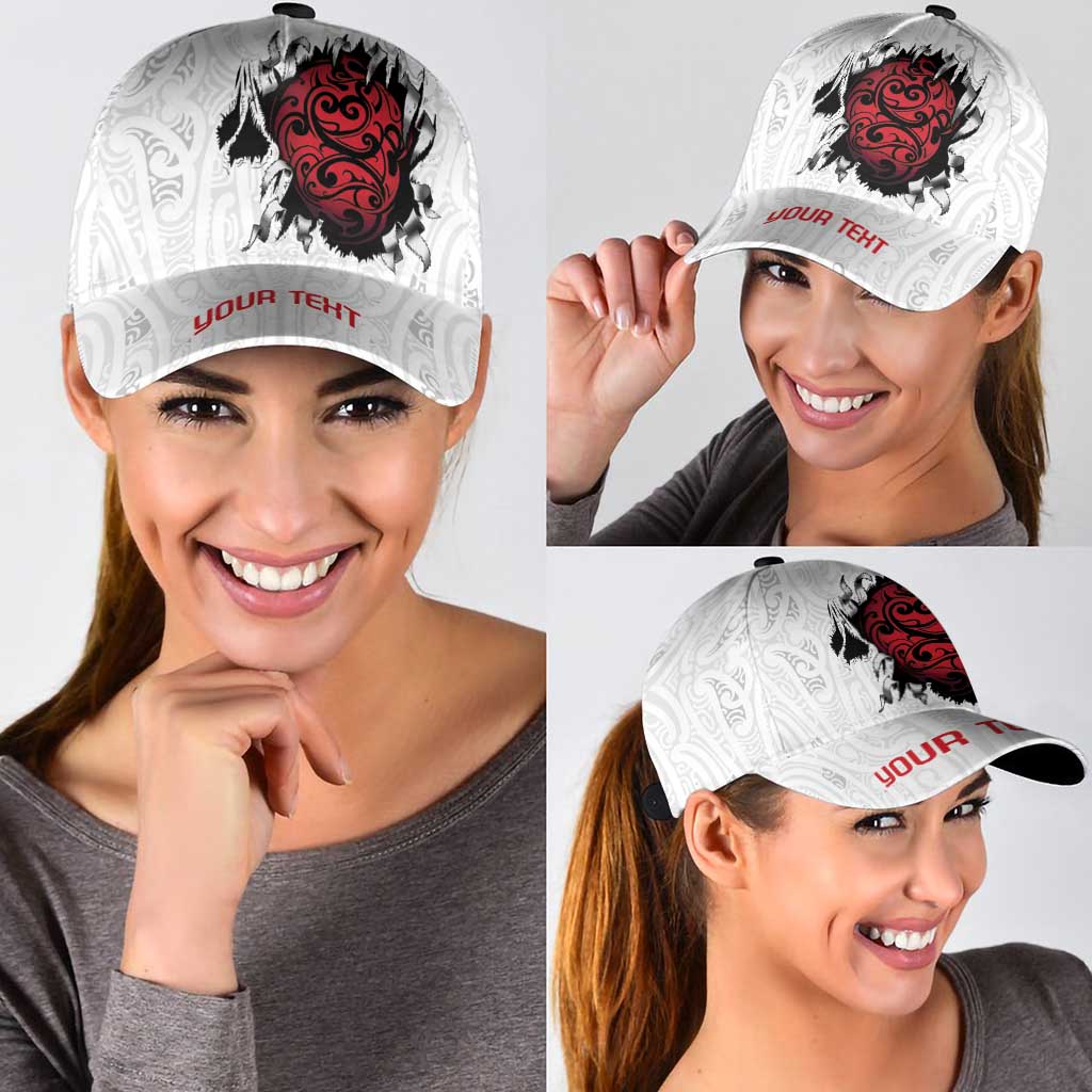 New Zealand Maori Heart Tribal Personalised Classic Cap Polynesian Patterns