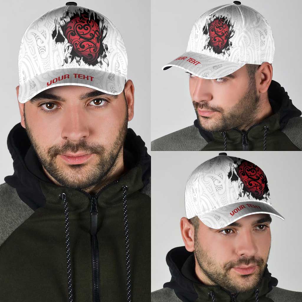 New Zealand Maori Heart Tribal Personalised Classic Cap Polynesian Patterns