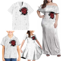New Zealand Maori Heart Tribal Personalised Family Matching Off Shoulder Maxi Dress and Hawaiian Shirt Polynesian Patterns