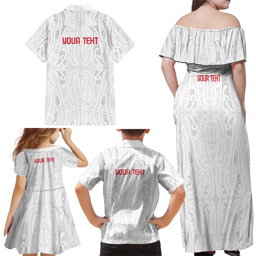 New Zealand Maori Heart Tribal Personalised Family Matching Off Shoulder Maxi Dress and Hawaiian Shirt Polynesian Patterns