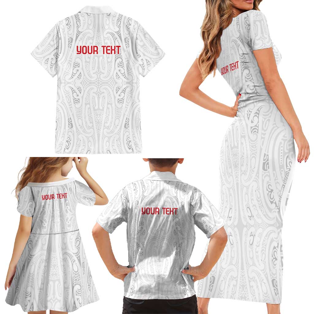 New Zealand Maori Heart Tribal Personalised Family Matching Short Sleeve Bodycon Dress and Hawaiian Shirt Polynesian Patterns