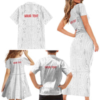 New Zealand Maori Heart Tribal Personalised Family Matching Short Sleeve Bodycon Dress and Hawaiian Shirt Polynesian Patterns