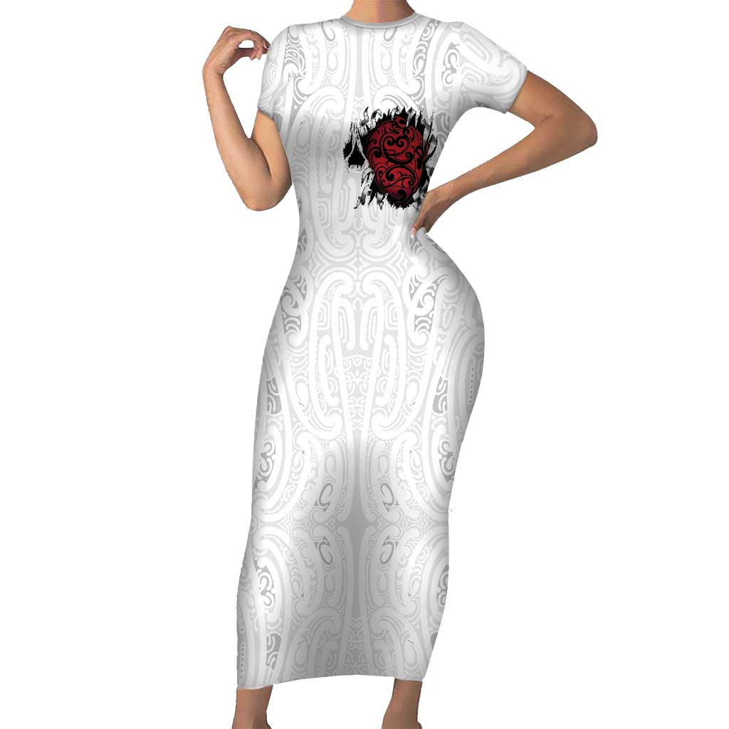 New Zealand Maori Heart Tribal Personalised Family Matching Short Sleeve Bodycon Dress and Hawaiian Shirt Polynesian Patterns